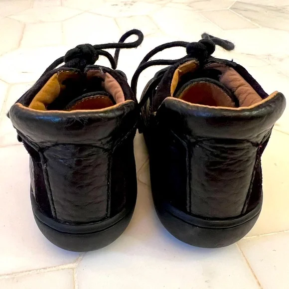 POM D’API Walk Basket Velcro Black Toddler Booties Size EUR23 US7 - Picture 5 of 9